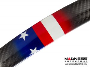 FIAT 500 Steering Wheel Trim - American Flag Theme - Carbon Fiber